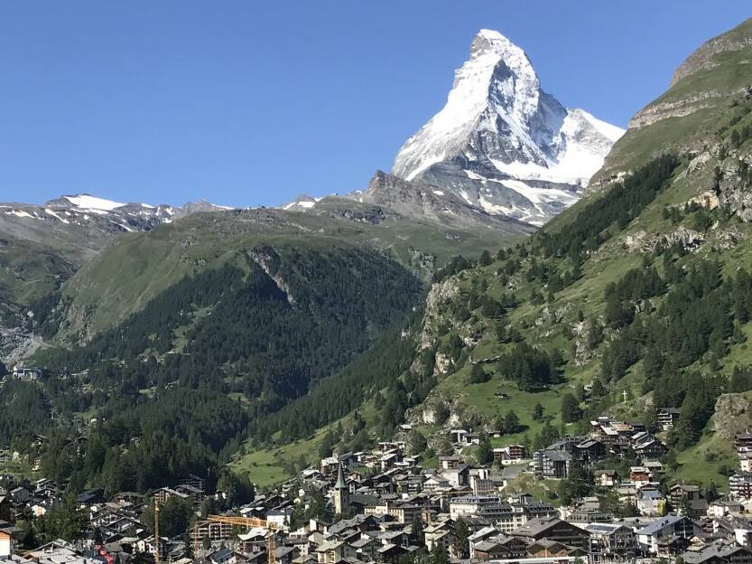 Zermatt, Schweiz, med Matterhorn i bakgrunden.