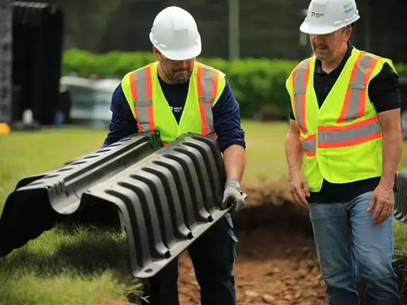 Rewatec leach field chamber installation.