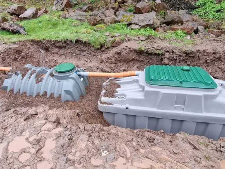 Septic tank and Ecoflo biofilter installation.