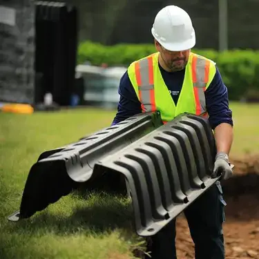 Rewatec leach field chamber installation.