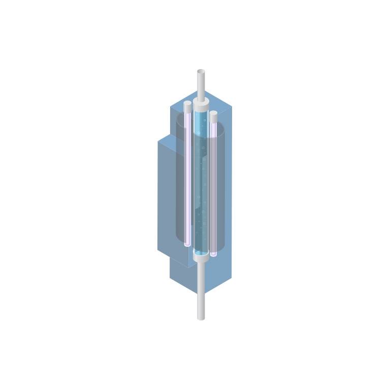 rewatec wastewater uv disinfection unit isometric drawing