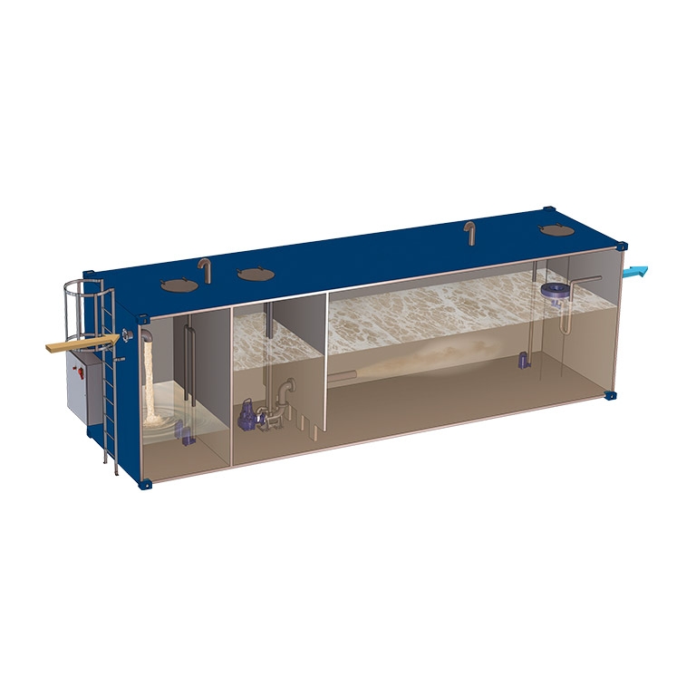rewatec mobile sequencing batch reactor sbr in a shipping container