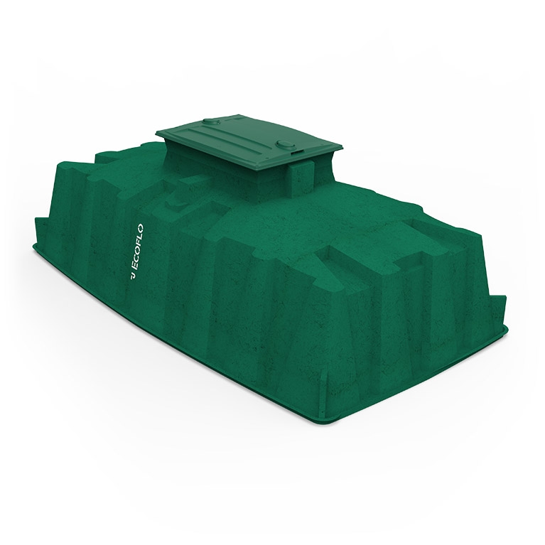 The fiberglass Ecoflo biofilter septic system.