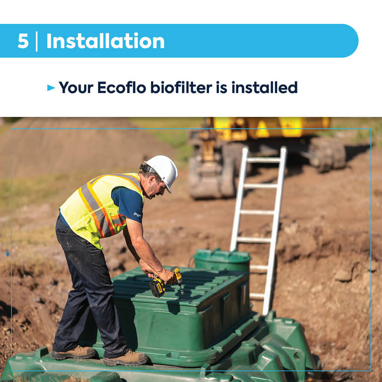 Installation of an Ecoflo septic system.