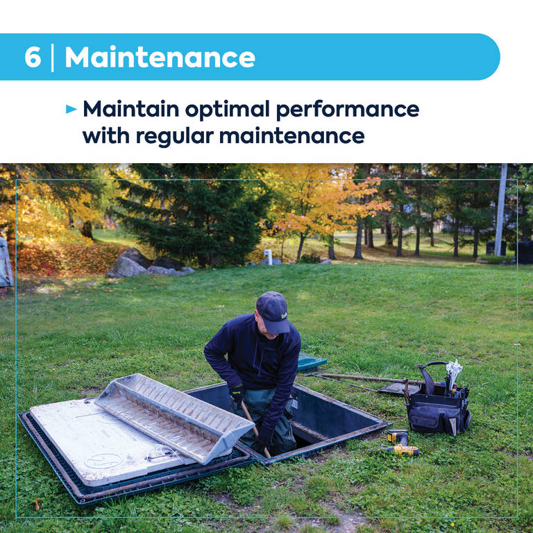 A technician maintaining a septic system.