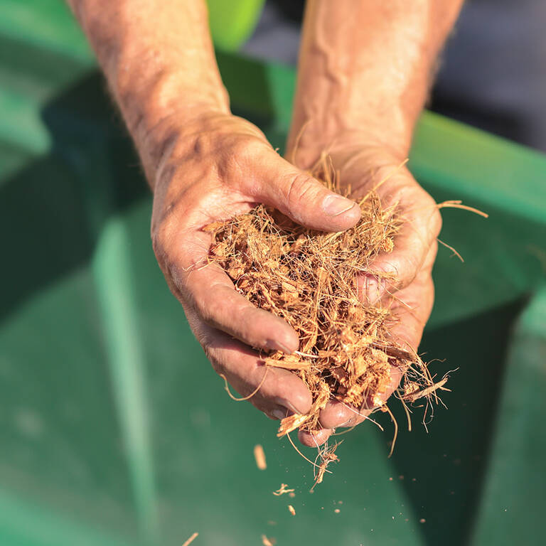 Natural, renewable, and compostable coco filtering medium used to treat wastewater in Ecoflo biofilter septic systems.
