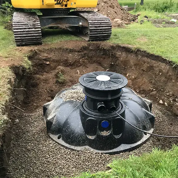 Rewatec rainwater harvester installation in the United Kingdom.