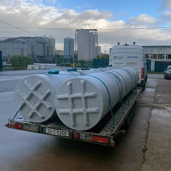 Rewatec wastewater pump station delivery in Ireland.
