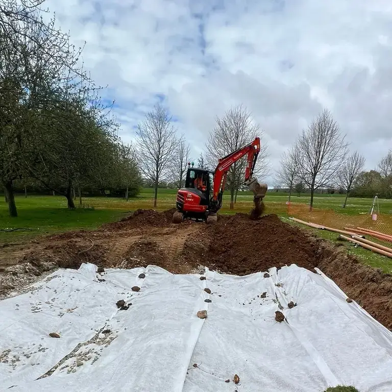 Drainage field repair in the UK.