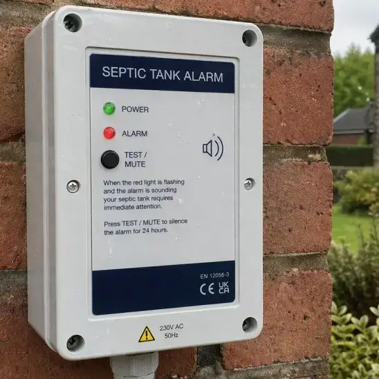 Septic alarm for a residential property in the UK.