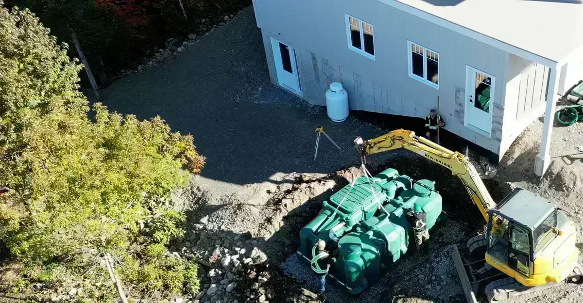 Premier Tech installing a septic system in Pennsylvania.