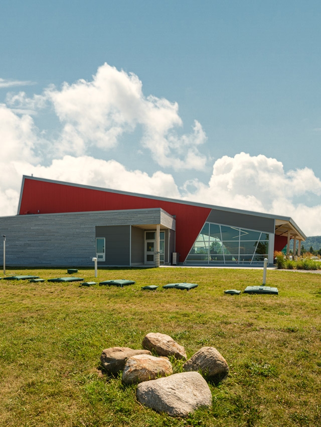 ecoflo green septic system clusters for roadside rest area in quebec