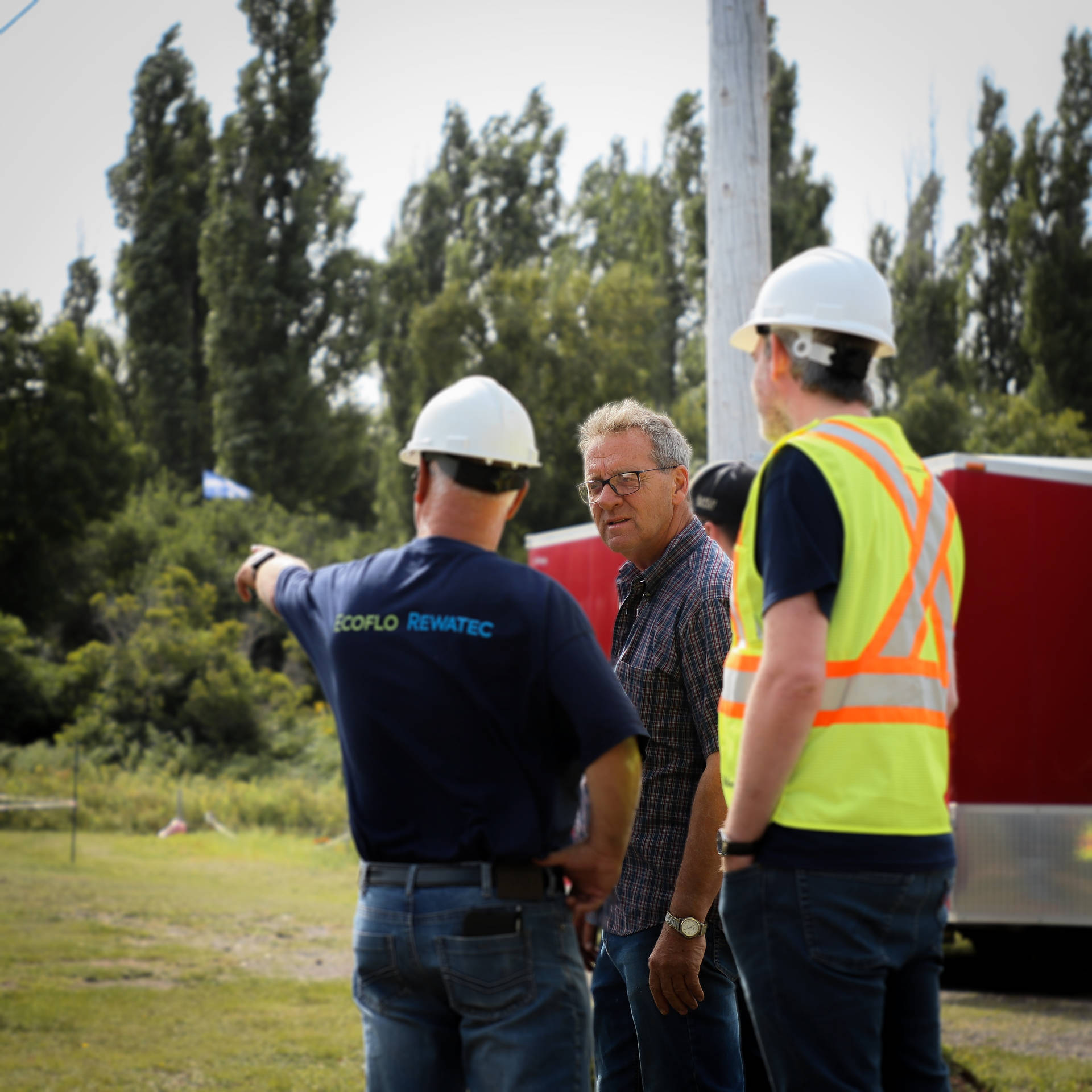 Campground owner with Premier Tech Water and Environment professionals.