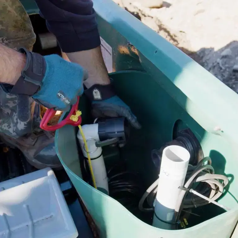 Integrated septic pump in the Ecoflo compact biofilter.