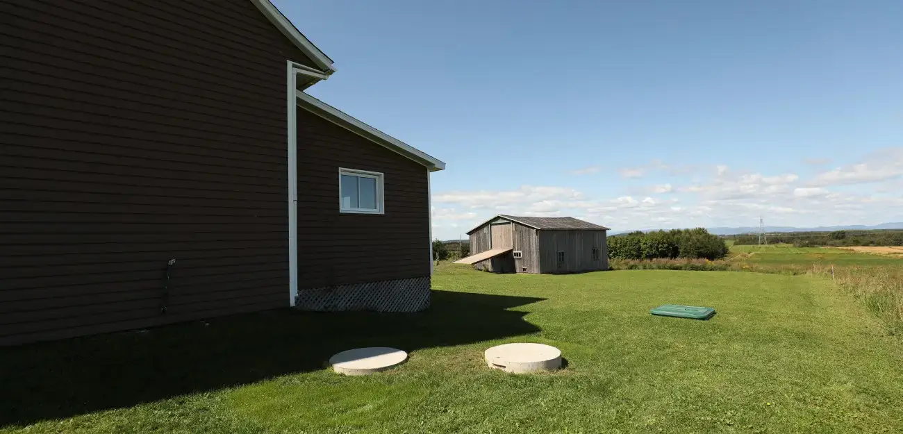 Ecoflo compact biofilter septic system with no mound.