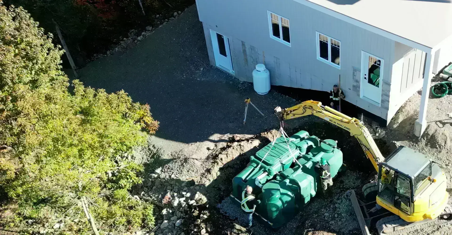 Premier Tech installing a septic system in Pennsylvania.