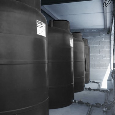 Calona aboveground chemical storage tank storing liquid fertilizer on a farm in Portugal.